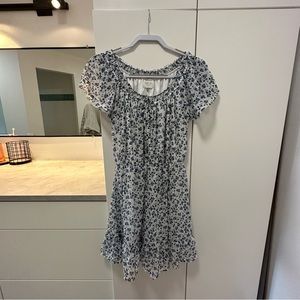 Blue flower print dress